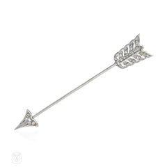 Art Deco diamond arrow jabot, France