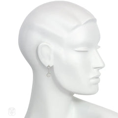 Art Deco diamond dormeuse earrings