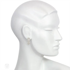 Art Deco diamond hoop earrings