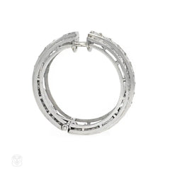 Art Deco diamond hoop earrings