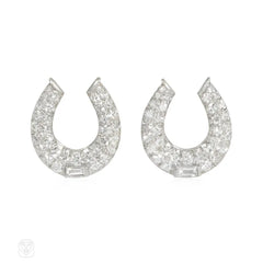Art Deco diamond horseshoe earrings