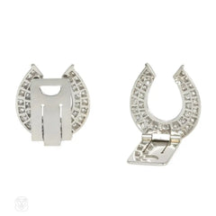Art Deco diamond horseshoe earrings