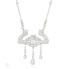 Art Deco diamond lavalier necklace