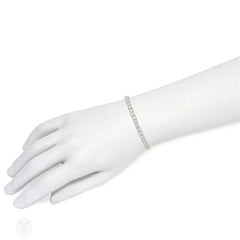 Art Deco diamond line bracelet in platinum