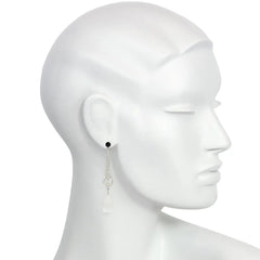 Art Deco diamond, onyx, and rock crystal pendant earrings