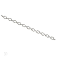 Art Deco diamond oval link bracelet