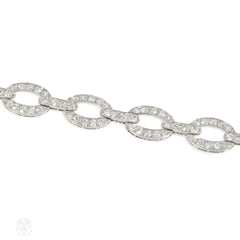 Art Deco diamond oval link bracelet