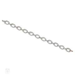 Art Deco diamond oval link bracelet