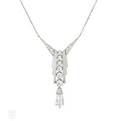 Art Deco diamond pendant necklace, Garrard