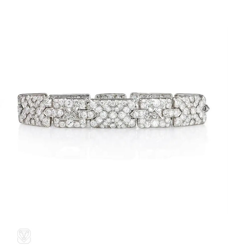 Art Deco Diamond Plaque Bracelet
