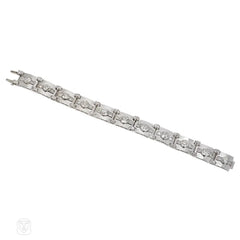 Art Deco diamond plaque bracelet, French import