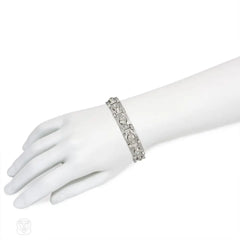 Art Deco diamond plaque bracelet, French import