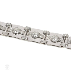 Art Deco diamond plaque bracelet, French import