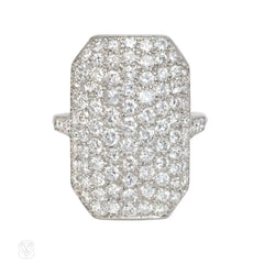 Art Deco diamond plaque ring