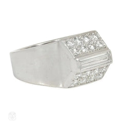 Art Deco diamond-set platinum wedge ring