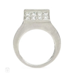 Art Deco diamond-set platinum wedge ring