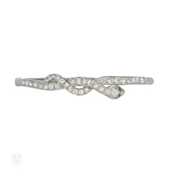 Art Deco diamond snake bracelet