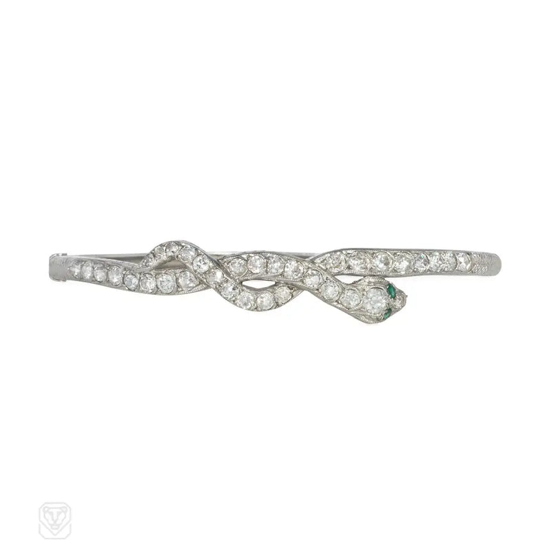 Art Deco Diamond Snake Bracelet