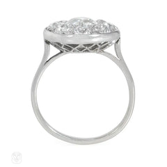 Art Deco diamond solitaire cluster ring