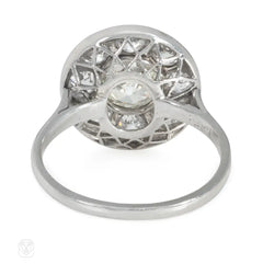 Art Deco diamond solitaire cluster ring