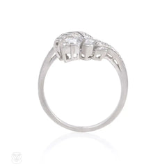 Art Deco diamond spray bypass ring