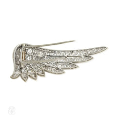 Art Deco diamond wing brooch