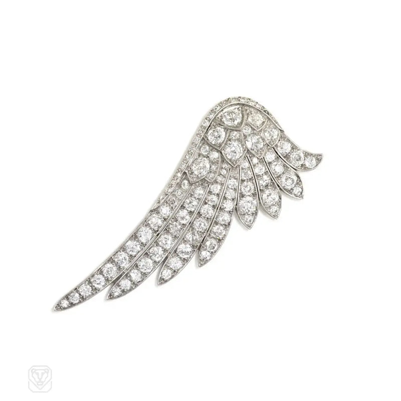 Art Deco Diamond Wing Brooch