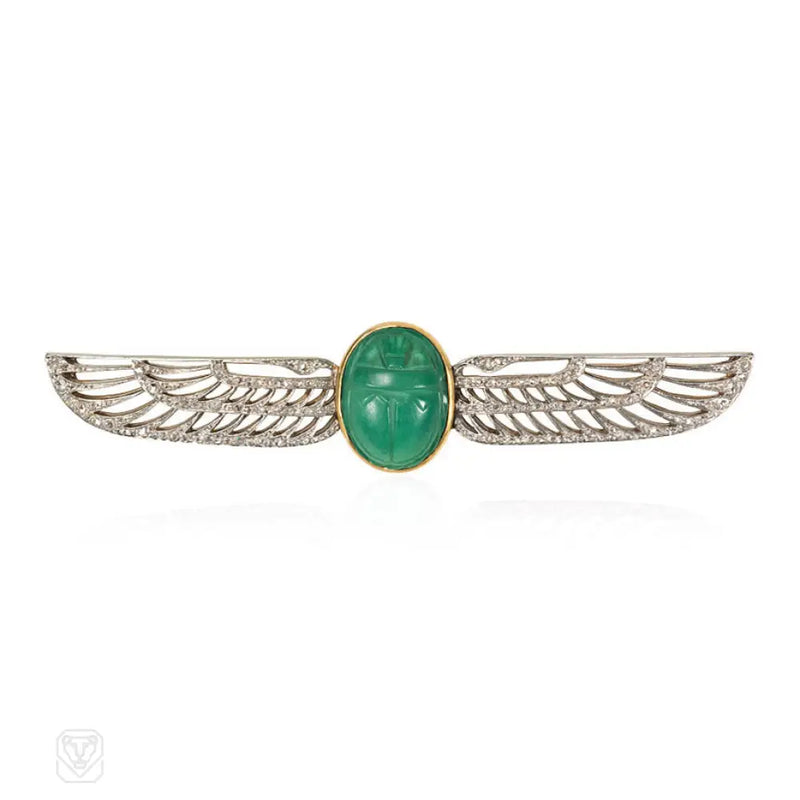 Art Deco Egyptian Revival Scarab Brooch Cartier