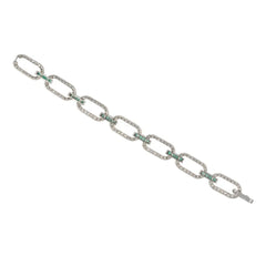 Art Deco emerald and diamond link bracelet