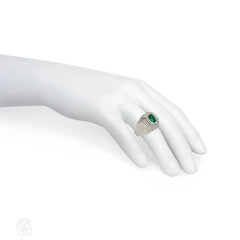 Art Deco emerald and diamond ring, René  Boivin