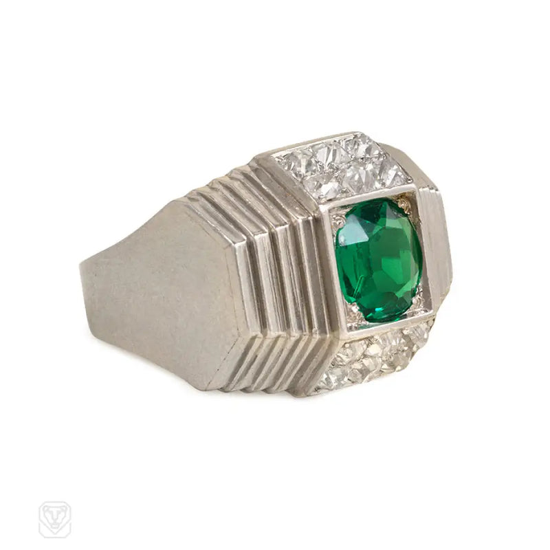 Art Deco Emerald And Diamond Ring René Boivin