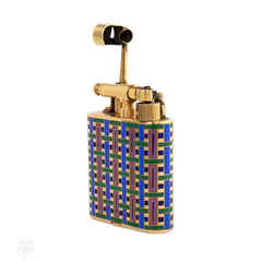 Art Deco enamel and gold lighter, France