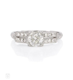 Art Deco European cut diamond and platinum ring