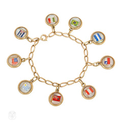 Art Deco flag charm bracelet, Cartier