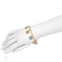 Art Deco flag charm bracelet, Cartier