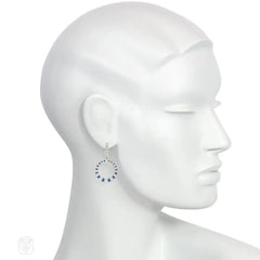 Art Deco French sapphire and diamond earrings