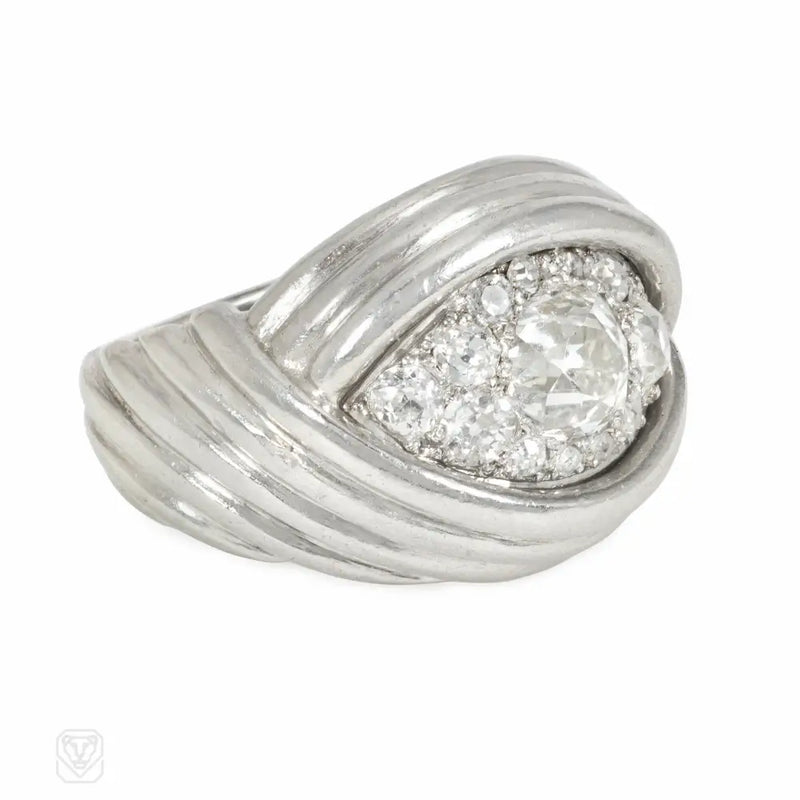 Art Deco French Turban Style Diamond Ring