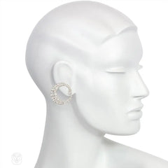 Art Deco front-to-back bypass hoop earrings