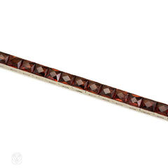 Art Deco garnet line bracelet, Oscar Heyman