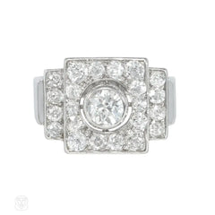 Art Deco geometric diamond ring, Boivin