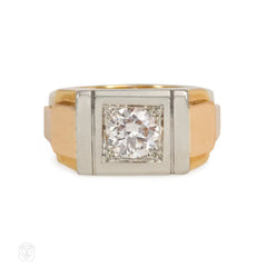 Art Deco geometric diamond ring, France