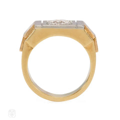 Art Deco geometric diamond ring, France