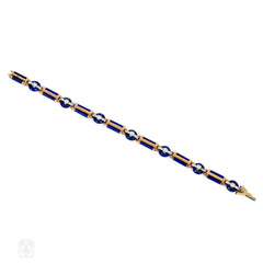 Art Deco gold, lapis, and diamond bracelet