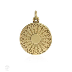 Art Deco gold Moorish design locket