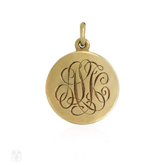 Art Deco gold Moorish design locket