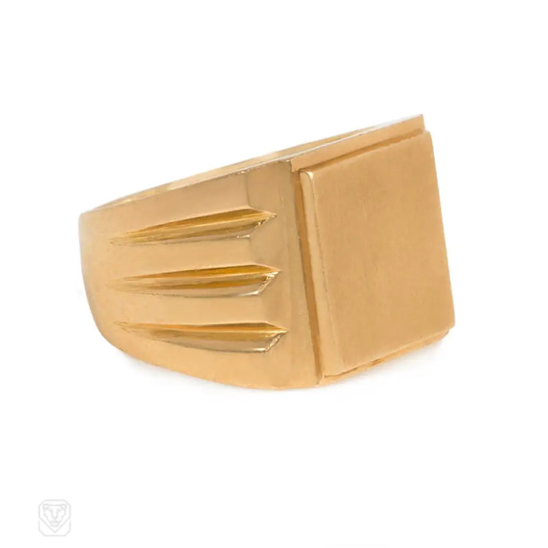 Art Deco Gold Signet Ring France