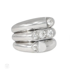 Art Deco industrialist platinum and diamond ring