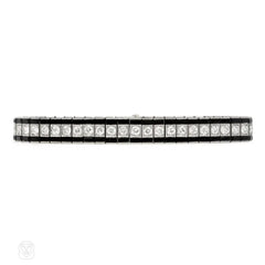 Art Deco J.E. Caldwell onyx, diamond, and platinum line bracelet