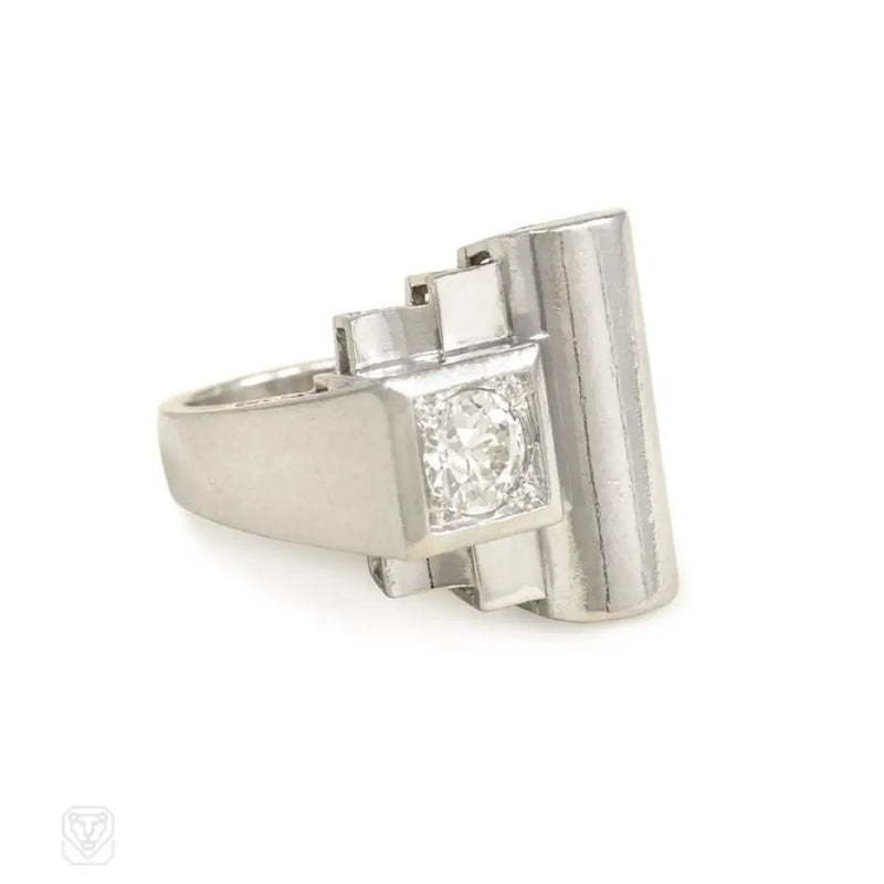 Art Deco Machine Age Diamond Ring