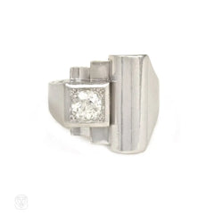 Art Deco Machine Age diamond ring